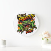 Feelin' Froggy?  Leap! Angry frog clock ラージ壁時計 (ホーム)