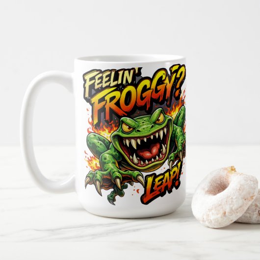 Feelin' Froggy?  Leap! Angry frog coffee mug コーヒーマグカップ (ドーナツ)