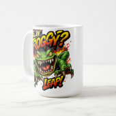 Feelin' Froggy?  Leap! Angry frog coffee mug コーヒーマグカップ (正面左)