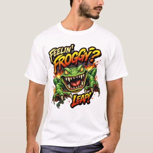 Feelin' Froggy?  Leap! Angry frog T-Shirt Tシャツ (正面)