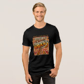 Feelin Groovyパーソナライズされたレトロ70sヴィンテージ トライブレンドTシャツ (正面全面)