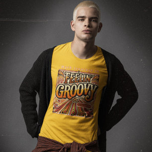 Feelin Groovyパーソナライズされたレトロ70sヴィンテージ Tシャツ