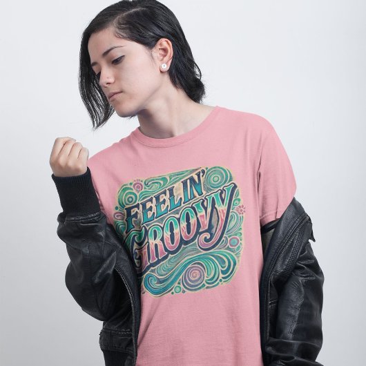 Feelin' Groovyレトロ70sヴィンテージサイケデリックT-Sh トライブレンドTシャツ