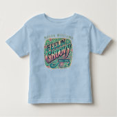 Feelin' Groovyレトロ70sヴィンテージブルー トドラーTシャツ (正面)