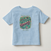 Feelin' Groovyレトロ70sヴィンテージ サイケデリック トドラーTシャツ (正面)