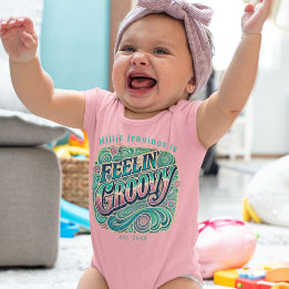 Feelin' Groovyレトロ70sヴィンテージ サイケデリック ベビーボディスーツ