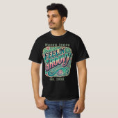 Feelin' Groovyレトロ70sヴィンテージ サイケデリック Tシャツ (正面フル)