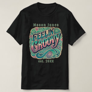 Feelin' Groovyレトロ70sヴィンテージ サイケデリック Tシャツ