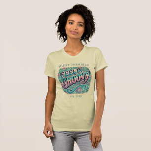 Feelin' Groovyレトロ70sヴィンテージ サイケデリック Tシャツ