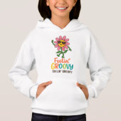 Feelin’ Groovy Retro Flower Kids’ Pullover Hoodie (正面)