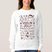 Feelin' Jolly Christmas Doodle Collage Sweatshirt スウェットシャツ (正面)