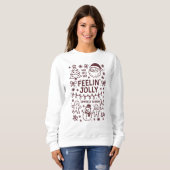 Feelin' Jolly Christmas Doodle Collage Sweatshirt スウェットシャツ (正面フル)