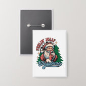 Feelin’ Jolly Christmas Santa 缶バッジ (正面/裏面)