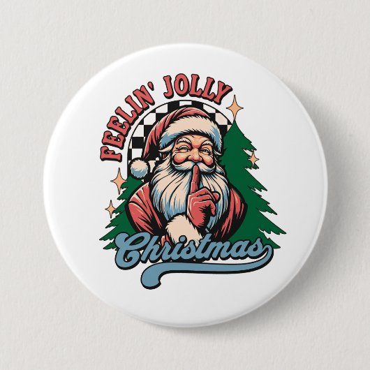 Feelin’ Jolly Christmas Santa 缶バッジ (正面)