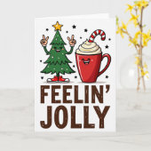 Feelin jolly funny Christmas Card カード (黄色い花)
