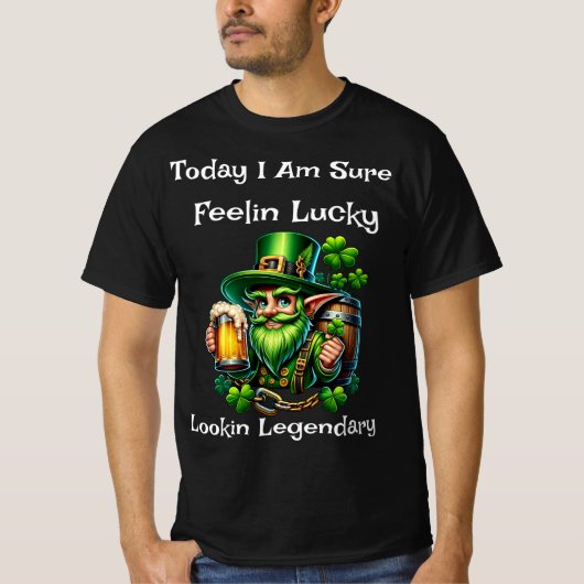 Feelin Lucky Lookin伝説のブラックTシャツ Tシャツ (正面)