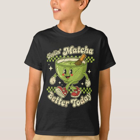 Feelin’ Matcha Better Today Kawaii Cute Boba Bubbl Tシャツ (正面)