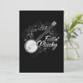 Feelin Plucky Banjo Bluegrass Country音楽ギフト 招待状 (スタンド正面)