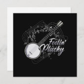 Feelin Plucky Banjo Bluegrass Country Music Gift 招待状 (正面/裏面)