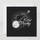 Feelin Plucky Banjo Bluegrass Country Music Gift 招待状 (正面)
