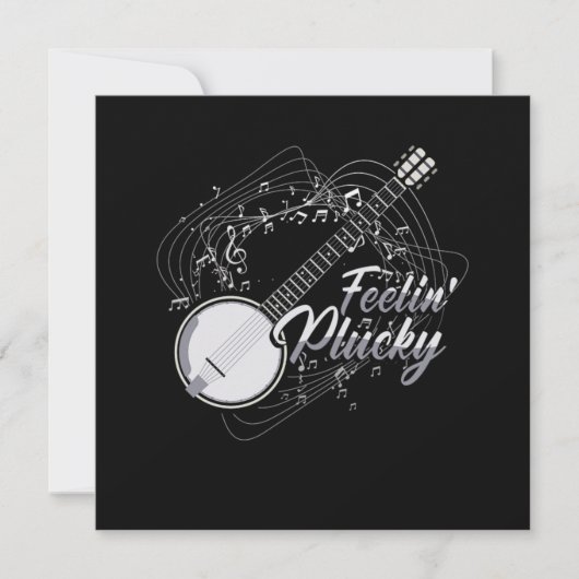Feelin Plucky Banjo Bluegrass Country Music Gift 招待状 (正面)