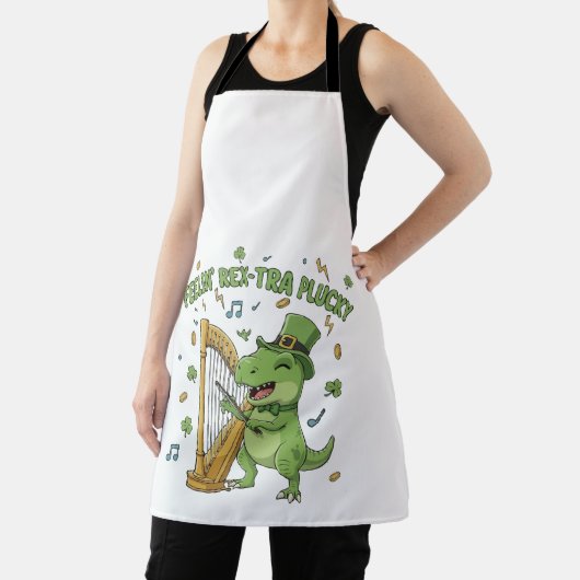 Feelin' Rex-tra Plucky Funny St. Patrick's Day   エプロン (インサイチュ)