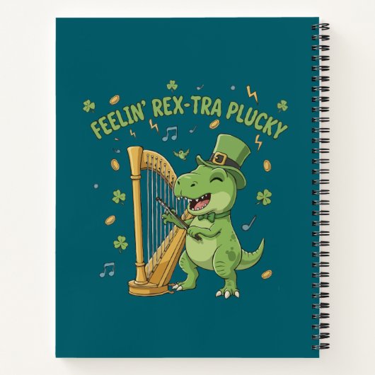 Feelin' Rex-tra Plucky Funny St. Patrick's Day ノートブック (裏面)