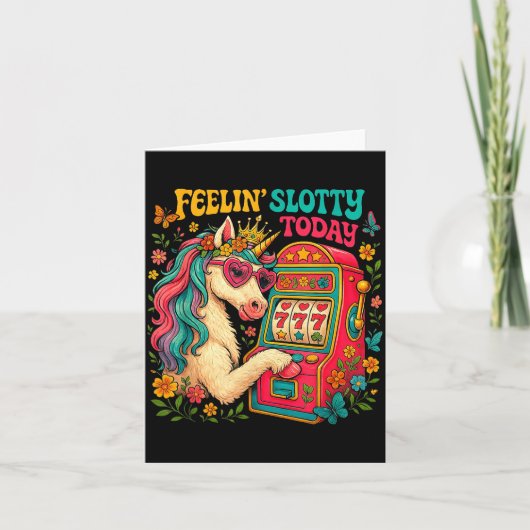 Feelin Slotty Today Unicorn Lucky Gambling Slot Ma カード (正面)