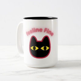 feeline Fine\" 黒猫パンマグ ツートーンマグカップ