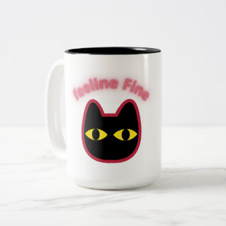 feeline Fine\" 黒猫パンマグ ツートーンマグカップ