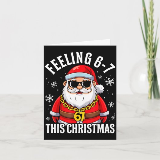 Feeling 67 This Christmas Funny Santa Holiday Xmas カード (正面)