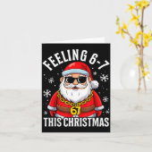 Feeling 67 This Christmas Funny Santa Holiday Xmas カード (黄色い花)