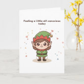 Feeling a Little Elf-Conscious Today Cute Puchi  カード (黄色い花)