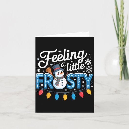 Feeling A Little Frosty Cute Retro Snowman  カード (正面)