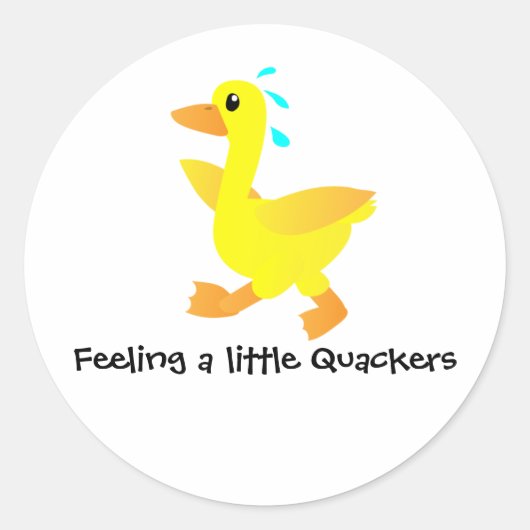 Feeling a little Quackers Duck Humor ラウンドシール (正面)