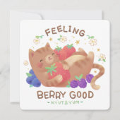 Feeling Berry Good: Cute Cat with Berries 招待状 (正面)