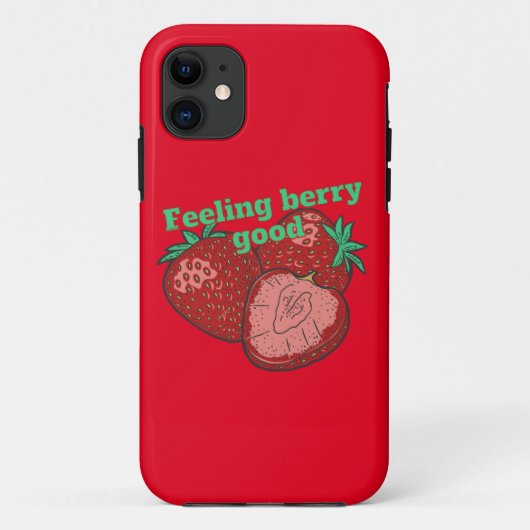 FEELING BERRY GOOD funny strawberry fruit          Case-Mate iPhoneケース (裏面)