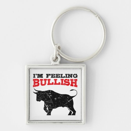 Feeling Bullish Bull Trading Stock Market Trading キーホルダー (正面)
