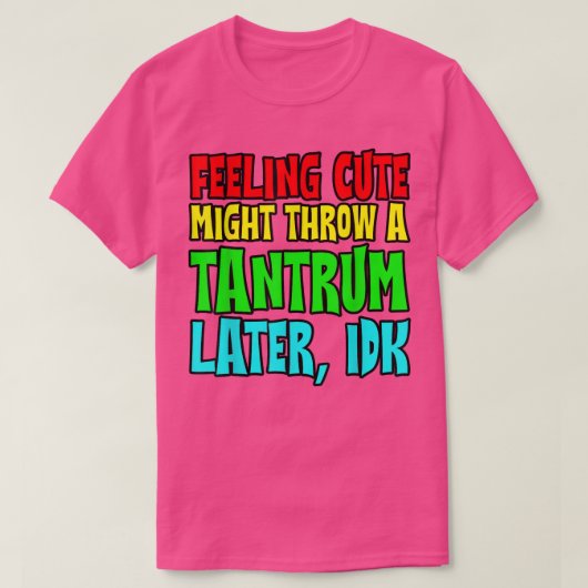 Feeling Cute, Might Throw A Tantrum Later, Idk  Tシャツ (デザイン正面)