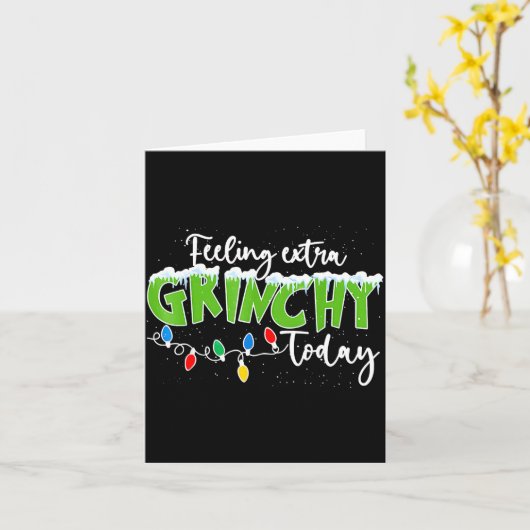 Feeling Extra Today Funny Christmas 2025  カード (黄色い花)