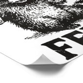 Feeling Feral Raccoon Drink Coffee Funny Trash Pan ポスター (角)