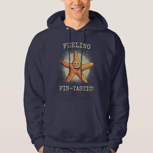Feeling Fin-Tastic! - Retro Starfish Hoodie パーカ (正面)
