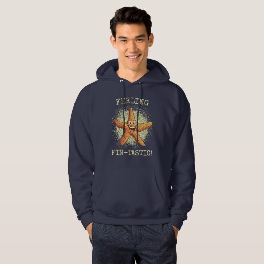 Feeling Fin-Tastic! - Retro Starfish Hoodie パーカ (正面フル)