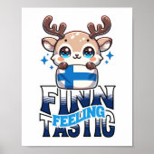 Feeling Finn-Tastic Cute Reindeer Lapland  ポスター (正面)