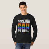 Feeling Gay As Hell  Trendy LGBTQ Queer Pride Aest Tシャツ (正面フル)