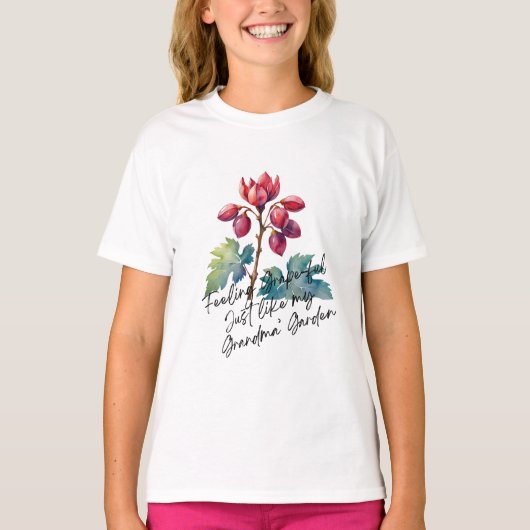 Feeling Grapeful Grandma's Garden Floral Art Print Tシャツ (正面)