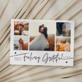 Feeling Grateful White Wedding Multi Photo サンキューカード