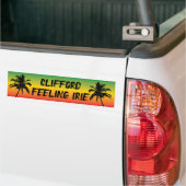 Feeling IRIE Tropical Palm Trees バンパーステッカー (トラック上)