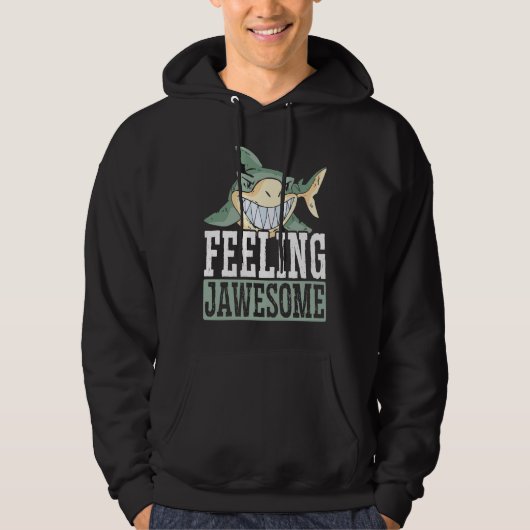 Feeling Jawesome Shark Animal Lover Marine Biologi パーカ (正面)