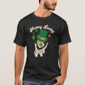 Feeling Lucky Clover Skeleton Hand St Patricks Day Tシャツ (正面)